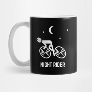 Night Rider (Racing Cyclist / Road Bike / Bicycle / White) Mug